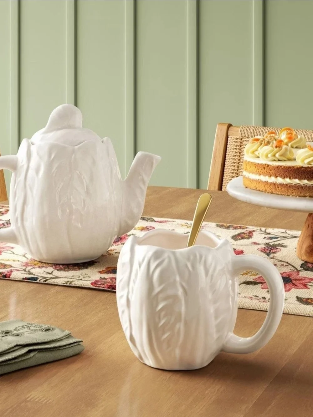 Threshold 34 fl oz Stoneware Radicchio white cabbage Teapot  Target Easter 2026